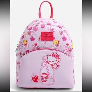 Loungefly Sanrio Hello Kitty Strawberry Milk Mini Backpack NEW with Tags